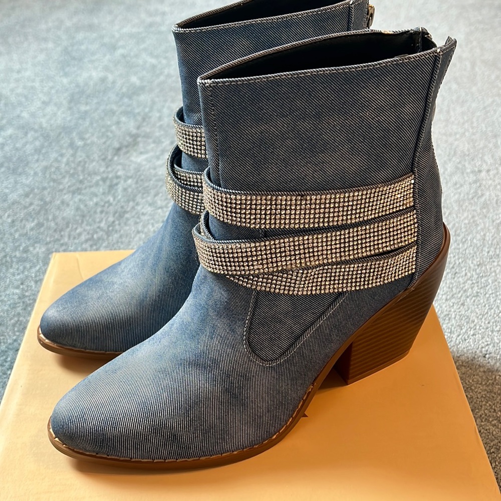 Brand new Yoki Fashion Inc. western bootie with rhinestones
